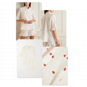 NWT Sleeper Printed Linen Shirt And Shorts Set